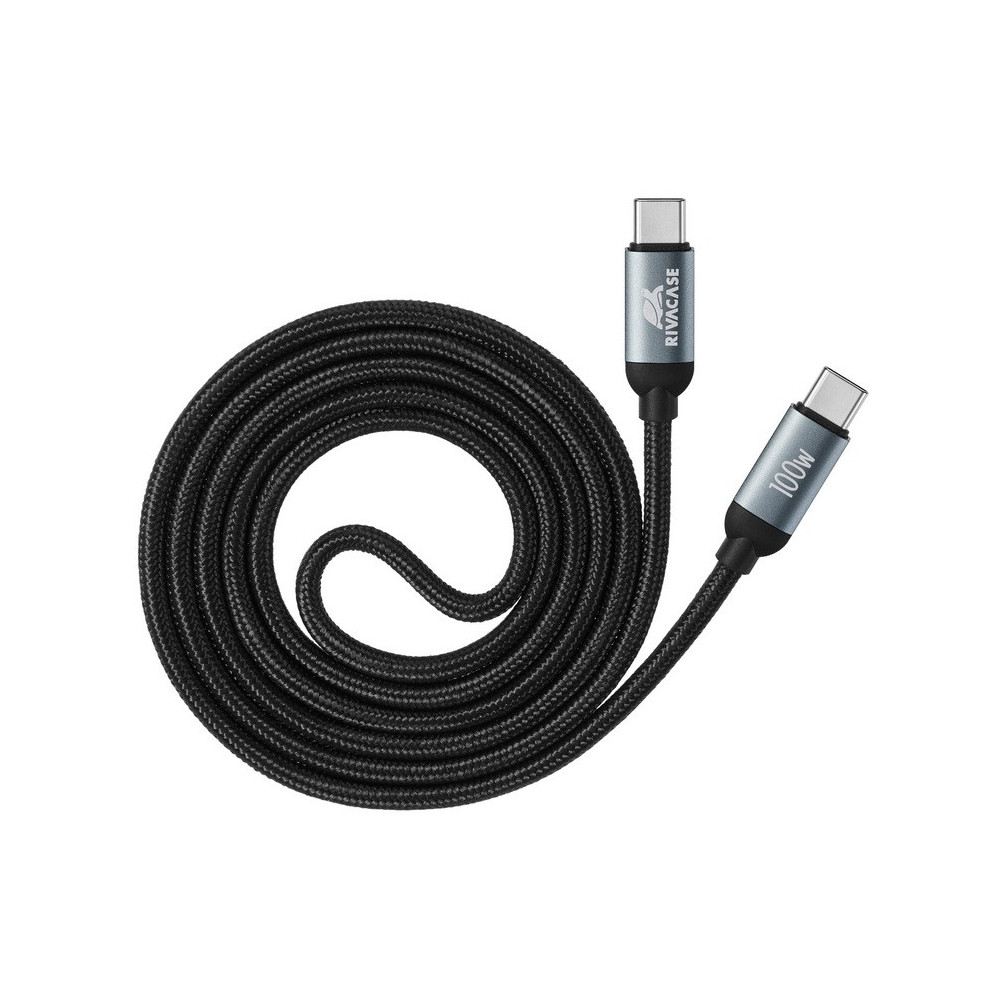 Câble RIVACASE PS6115BK12 ENG 100W / TYPE-C/TYPE-C / Noir