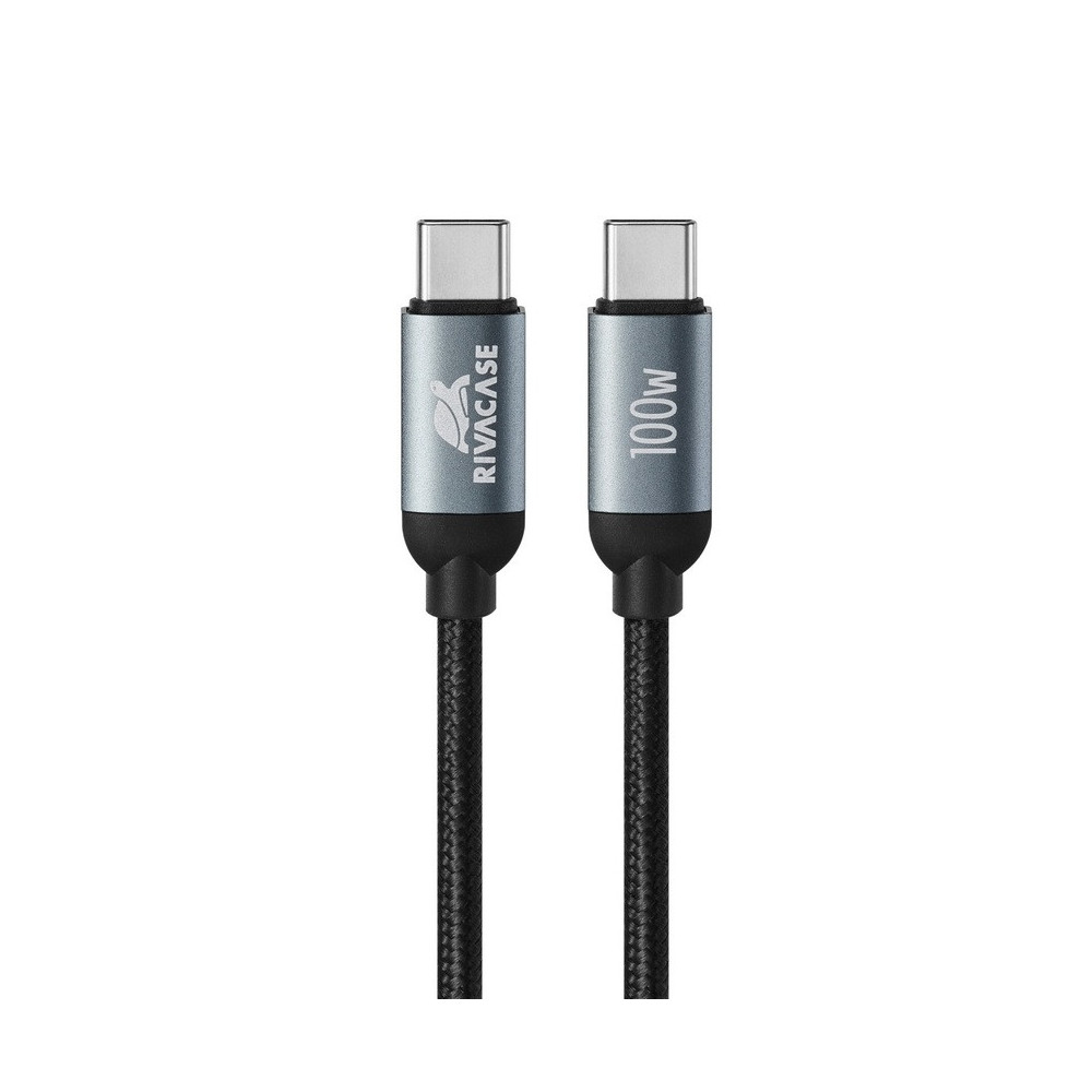 Câble RIVACASE PS6115BK12 ENG 100W / TYPE-C/TYPE-C / Noir