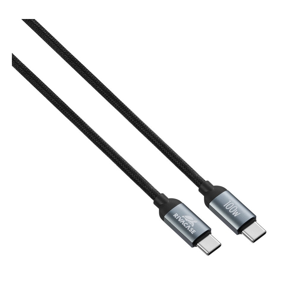 Câble RIVACASE PS6115BK12 ENG 100W / TYPE-C/TYPE-C / Noir