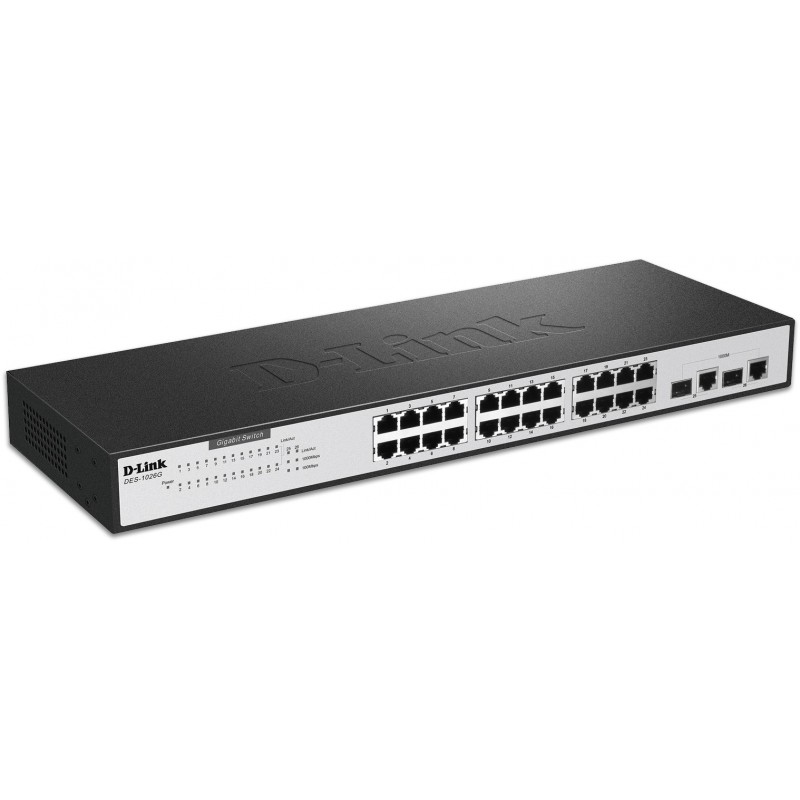 Switch Rackable 24 ports 10/100 Mbps avec 2 ports Gigabit Cuivre