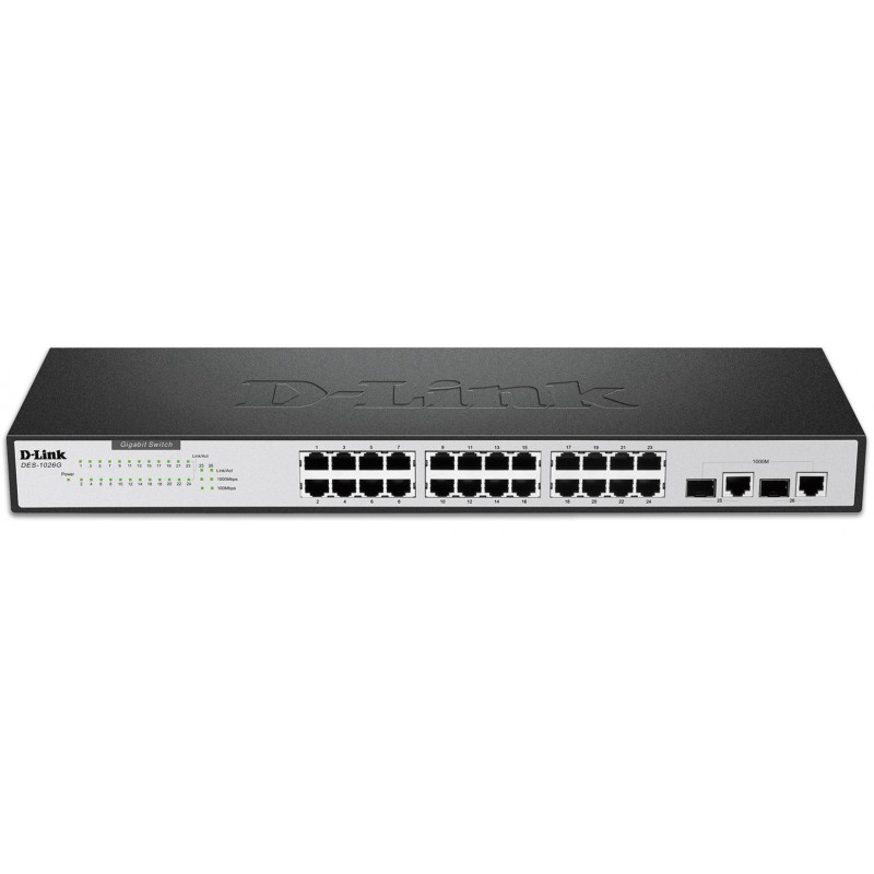 Switch Rackable 24 ports 10/100 Mbps avec 2 ports Gigabit Cuivre