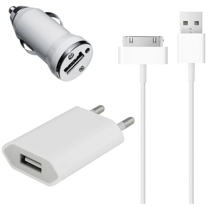 Chargeur Secteur USB 3 en 1 pour iPhone 4