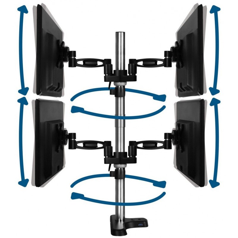 Support de Bureau pour 3 Ecrans 13"-30"