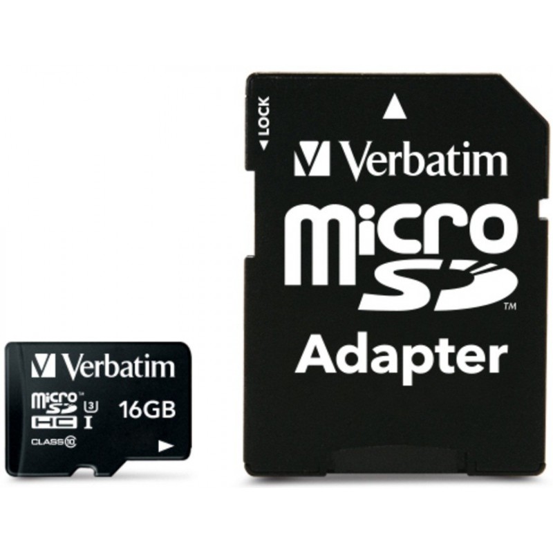 Carte Mémoire Micro SD Avec Adaptateur Verbatim 16 Go