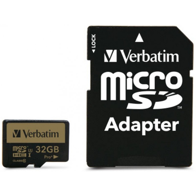 Carte Mémoire Micro SDXC Verbatim Pro+ U3 64 Go / Class 10