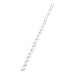 10 Reliures Spirale Plastique 8mm Blanc