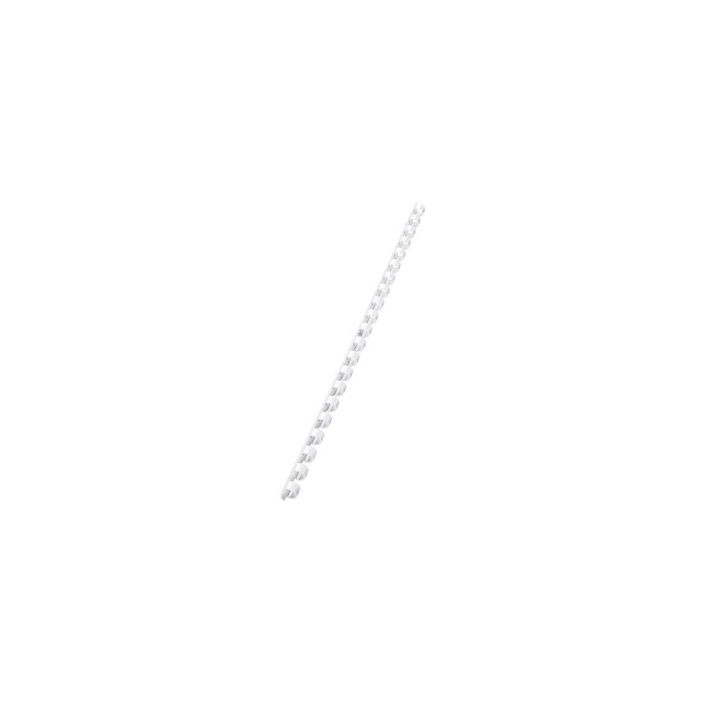 10 Reliures Spirale Plastique 8mm Blanc