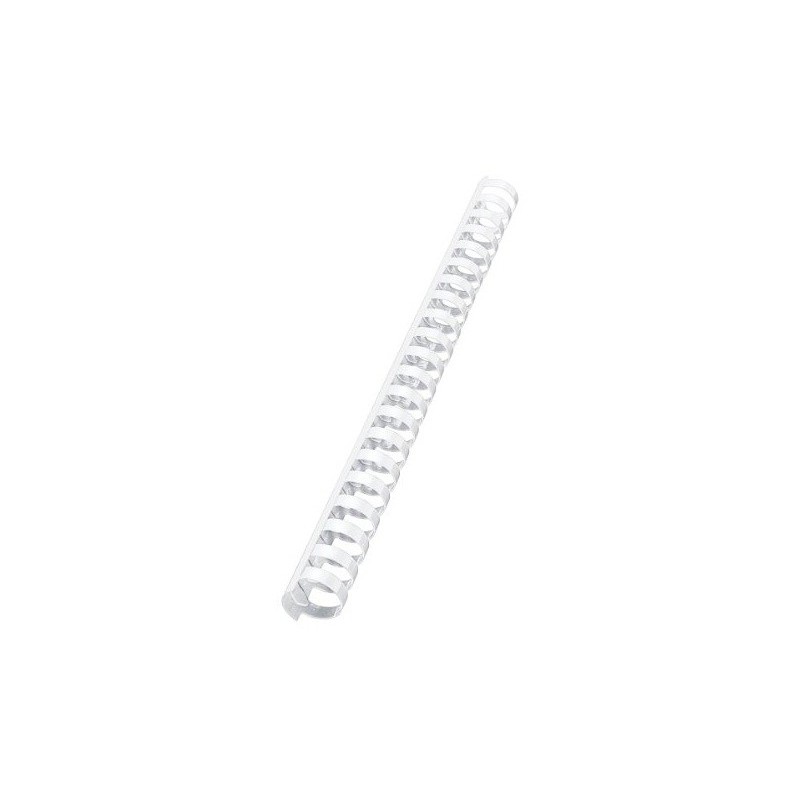 10 Reliures Spirale Plastique 25mm Blanc