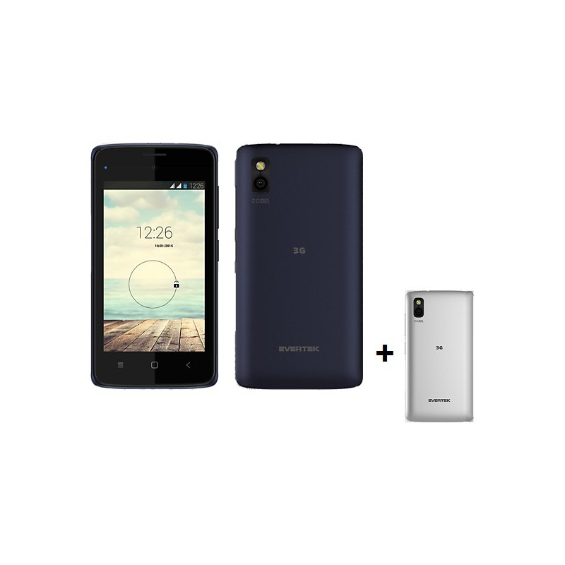 Téléphone Portable Evertek EverStar Q40 / Double SIM / Bleu