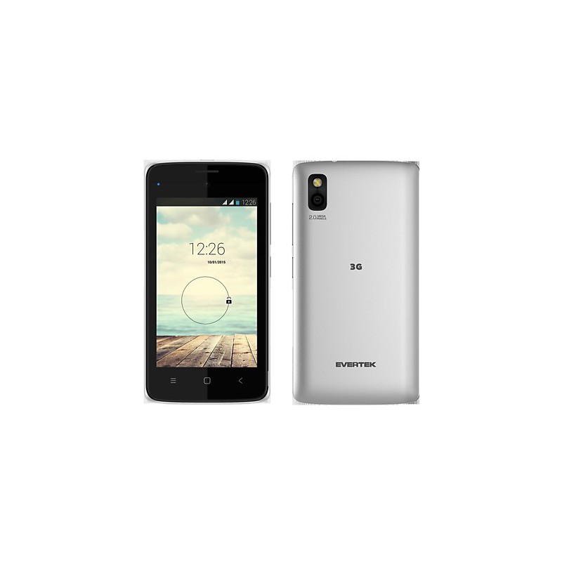Téléphone Portable Evertek EverStar Q40 / Double SIM / Blanc + Coque Rose + SIM Offerte