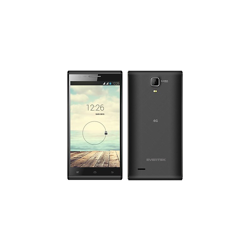Téléphone Portable Evertek EverTrendy + 4G / Double SIM / Noir + SIM Offerte