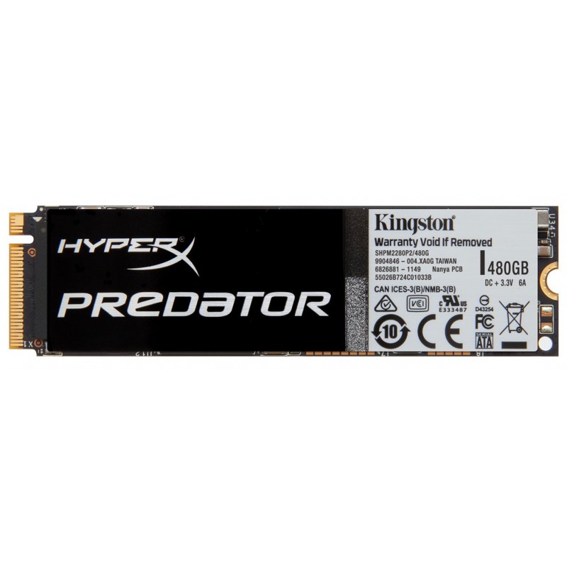 Disque dur SSD Kingston HyperX Predator M.2 PCIe 480 Go
