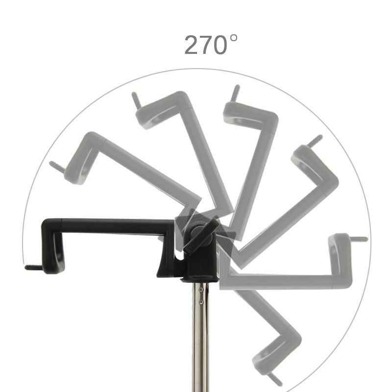 Perche télescopique selfie avec bouton intégré Bleu