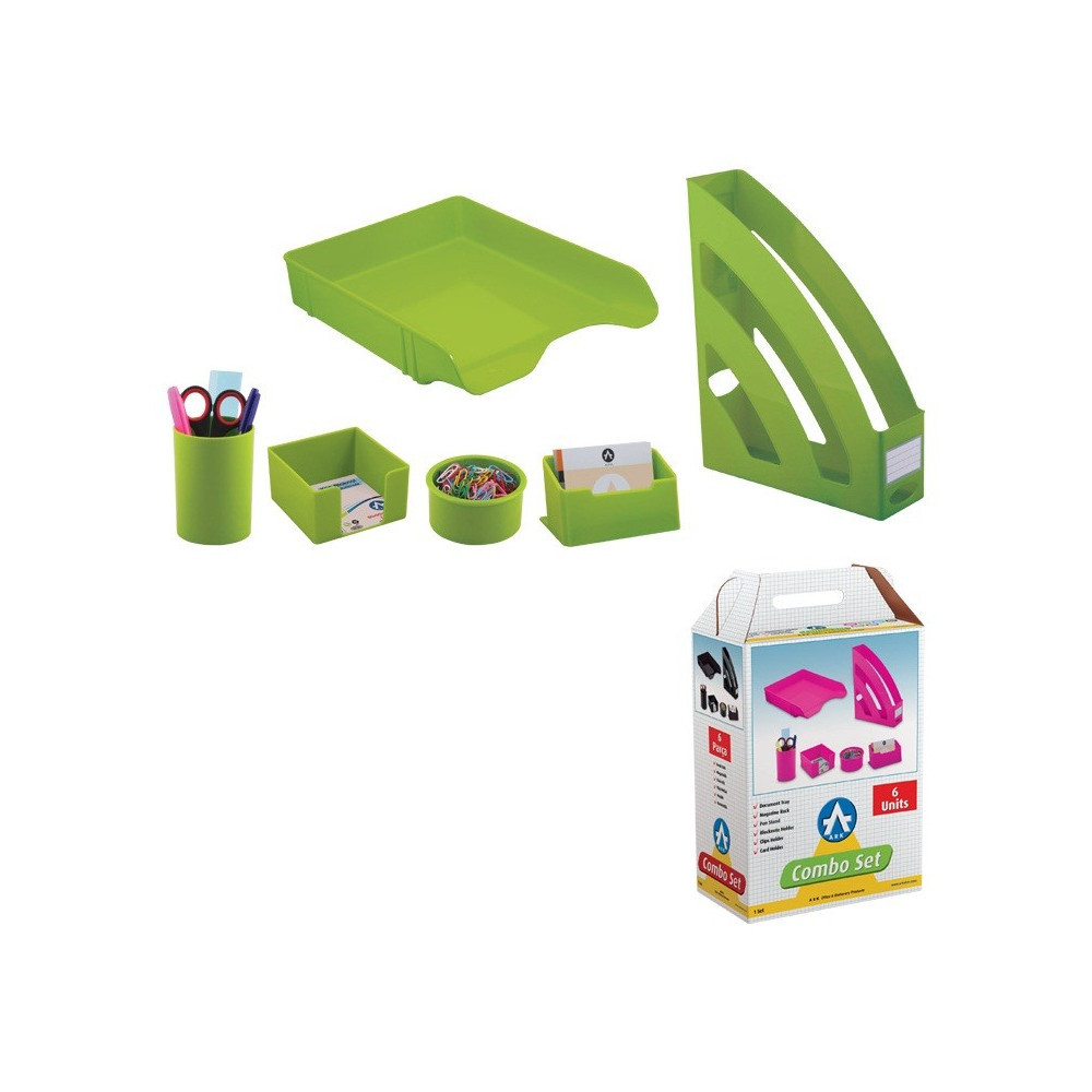 Ensemble de bureau en Plastique 6 pièces / Vert