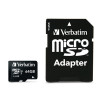 Carte Mémoire Verbatim Pro U3 Micro SDHC 64 Go Class 10 avec Adaptateur