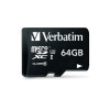 Carte Mémoire Verbatim Pro U3 Micro SDHC 64 Go Class 10 avec Adaptateur