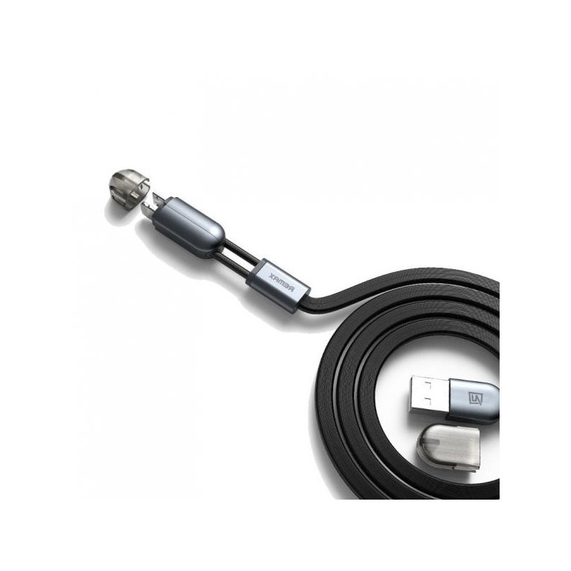 Câble Remax SameTime 2en1 USB vers MicroUSB/Lightning / Noir
