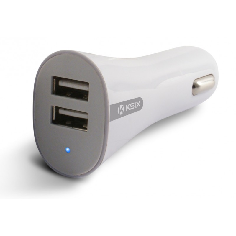 Chargeur Allume Cigare Ksix 2 USB / Blanc