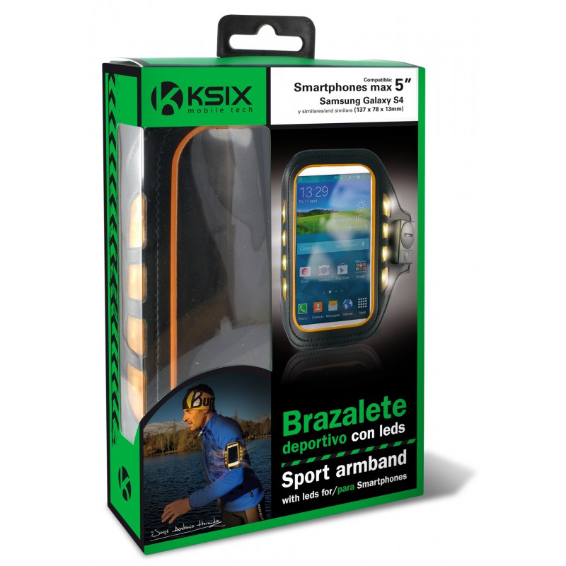 Brassard de sport avec LEDs Ksix pour Smartphone