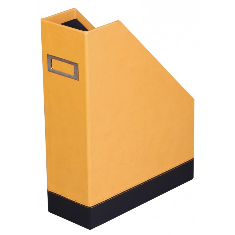 Porte Revue Rhodia en simili cuir / Orange & Noir