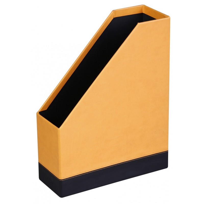 Porte Revue Rhodia en simili cuir / Orange & Noir