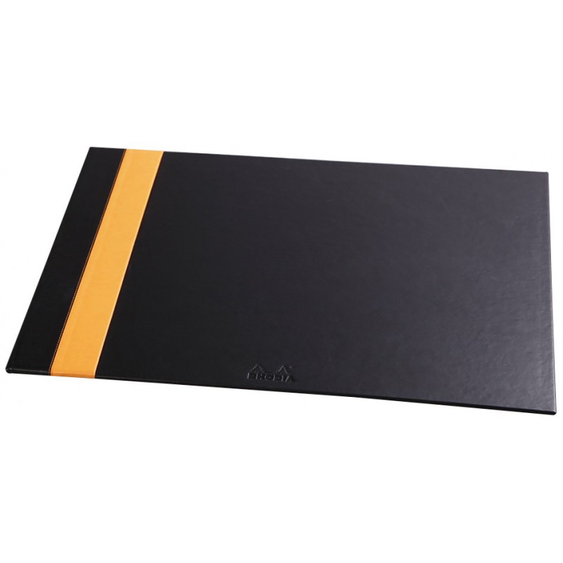 Sous-main Rhodia en Simili cuir / Noir & Orange