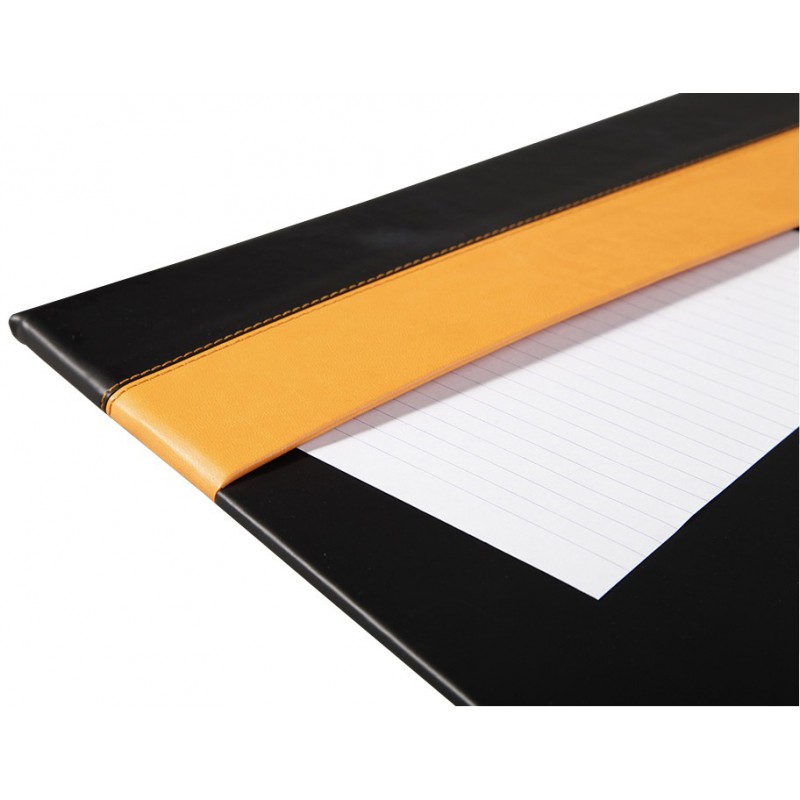 Sous-main Rhodia en Simili cuir / Noir & Orange