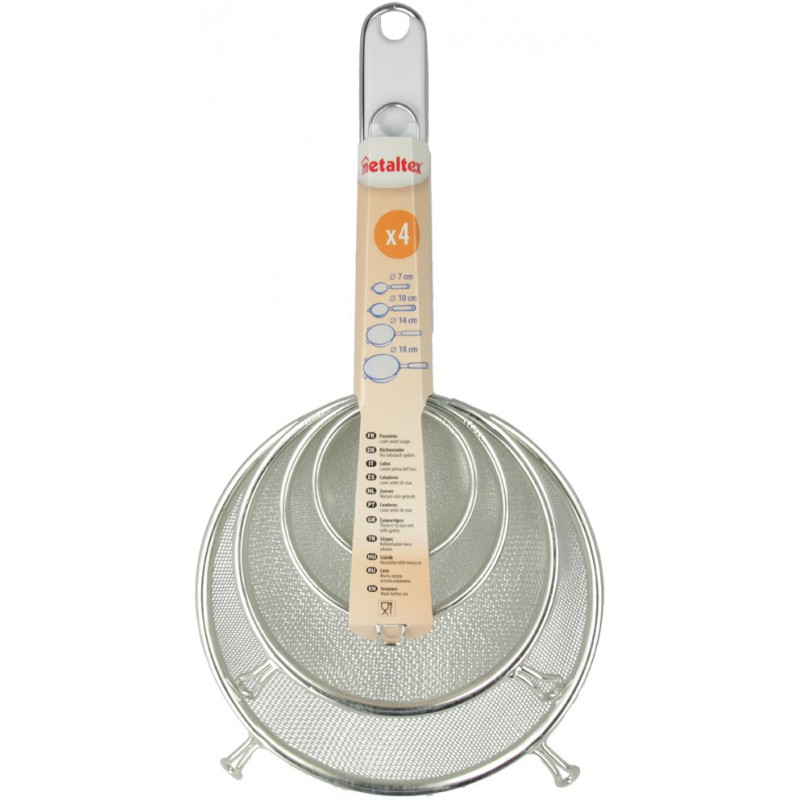 Set de 4 Passoires Metaltex 7/10/14/18 cm