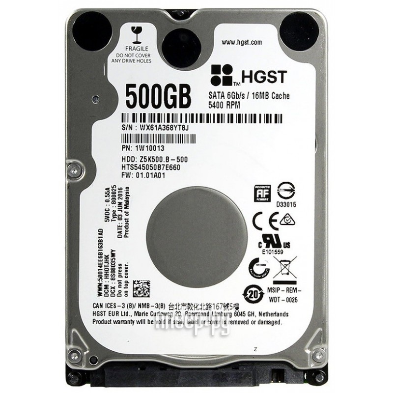 Disque dur Interne 2.5" 500 Go