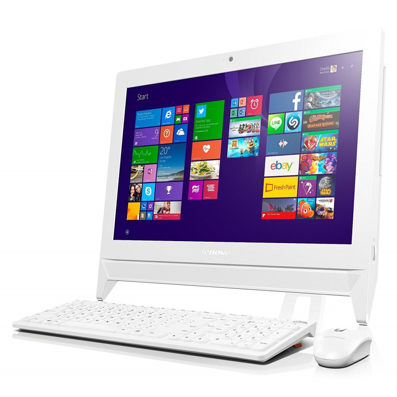 Pc de bureau Lenovo Tout-en-un C20-00 / Quad Core / 4Go / Blanc