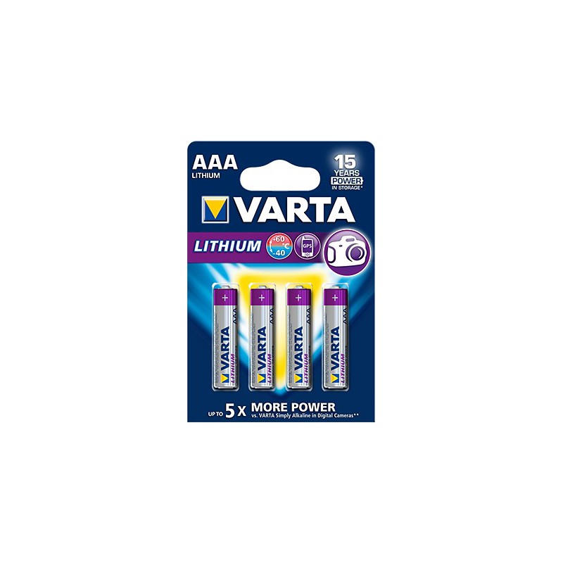 4x Piles Varta Professional Lithium AAA 1.5 V