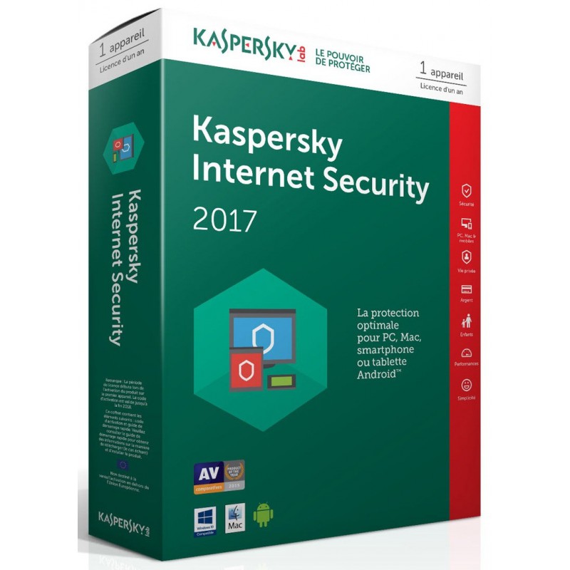 Kaspersky Internet Security 2016 - 1 an / 1 Pc
