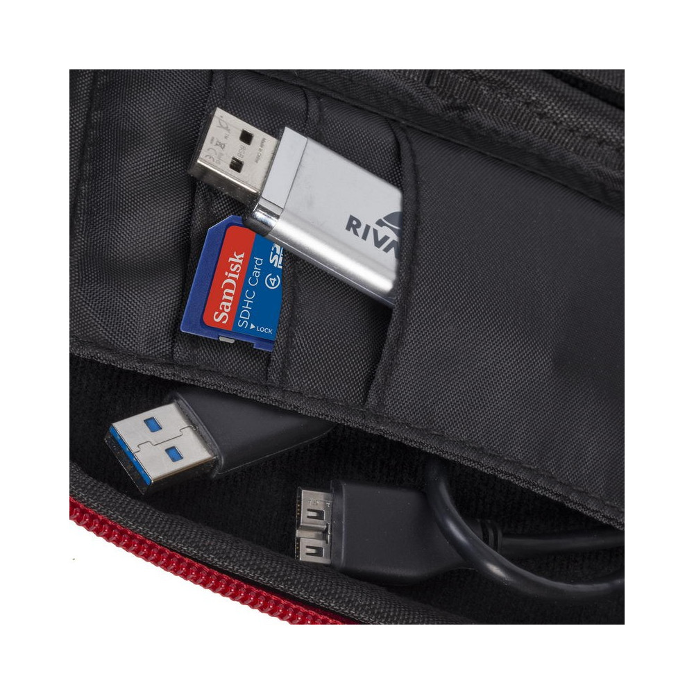 Etui Rivacase pour disque dur 2,5" externe portable / Rouge