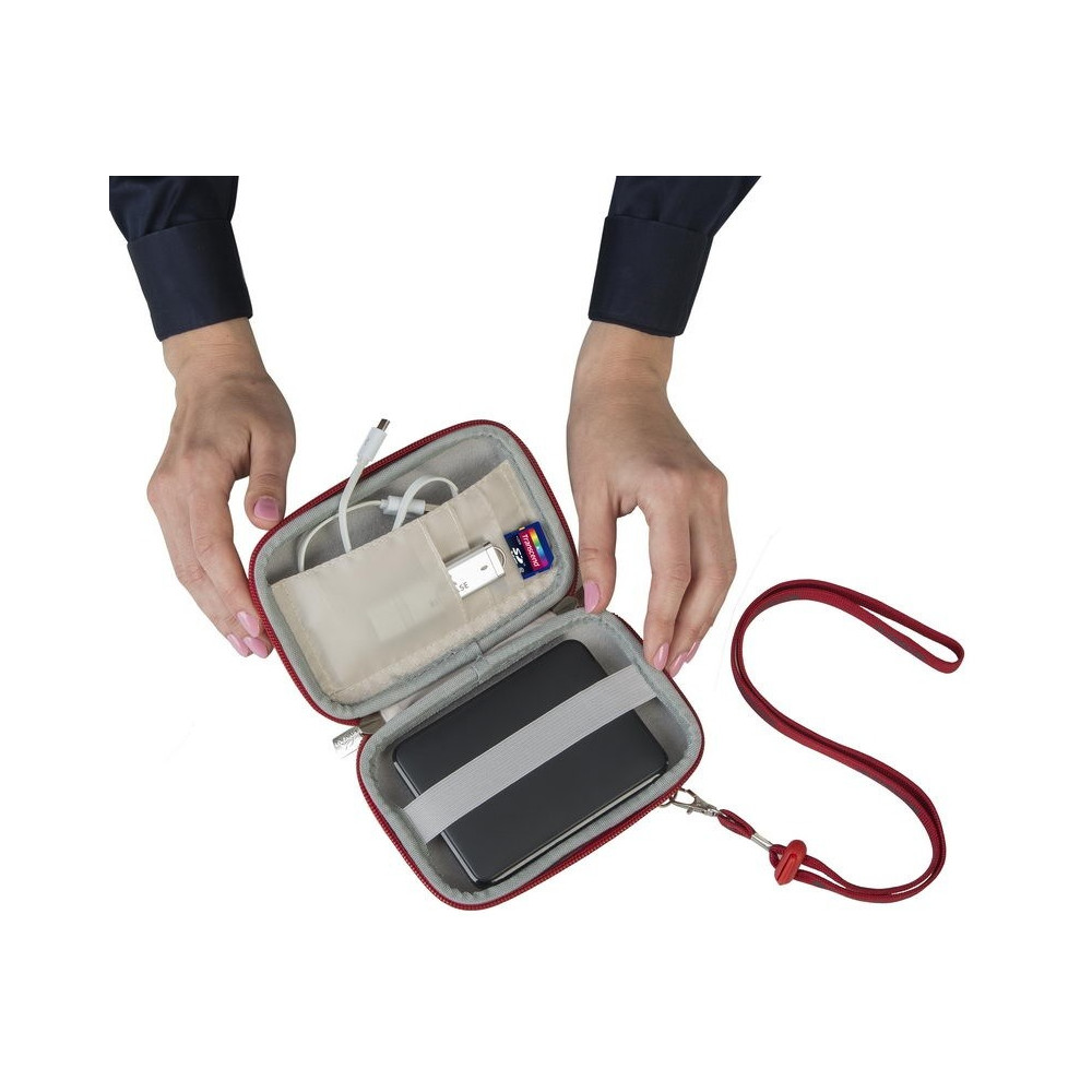 Etui Rivacase pour disque dur 2,5" externe portable / Rouge