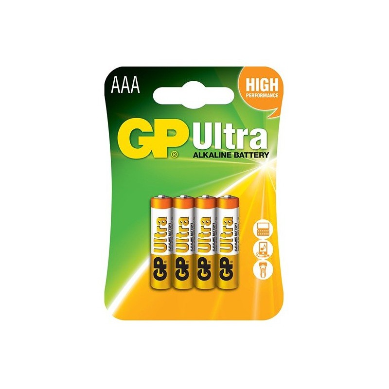 4x Piles AAA GP Ultra Alkaline LR03