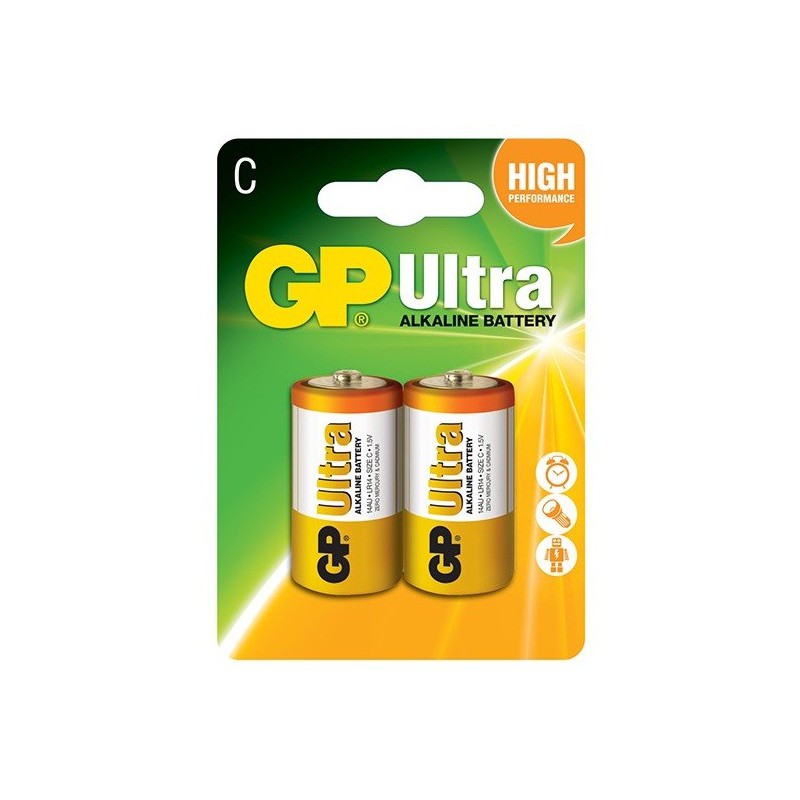 2x Piles GP Ultra Alkaline C LR14