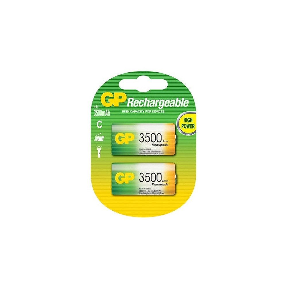 2x Piles GP Rechargeable NiMH C 3500 Series 3500 mAh