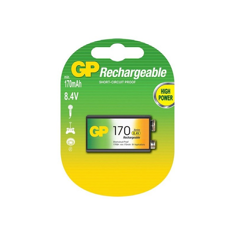 Pile GP Rechargeable NiMH 9V 170 Series 170 mAh