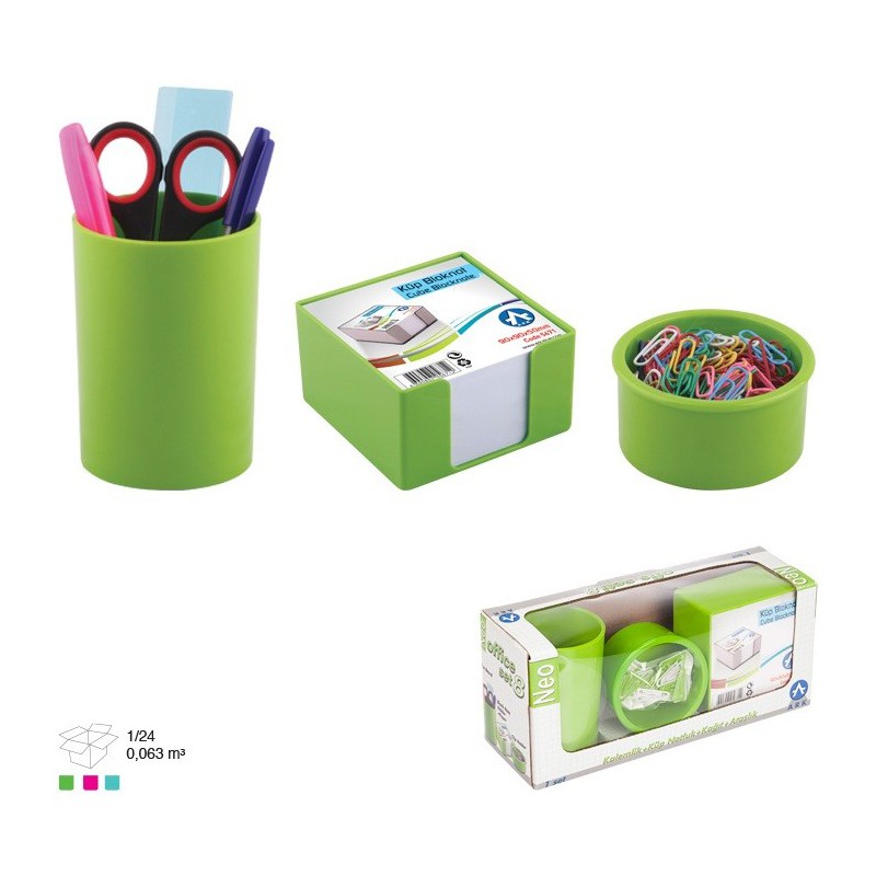 Ensemble de bureau en Plastique 3 pièces / Vert