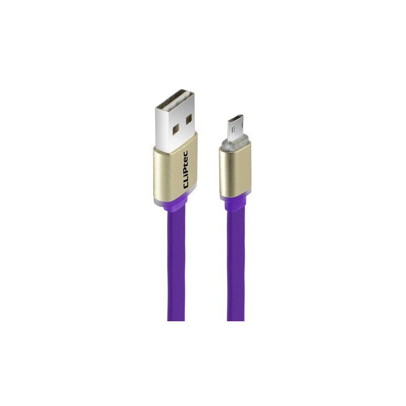 Câble plat CLiPtec TITANIUM II Reversible USB vers Micro-USB / Violet