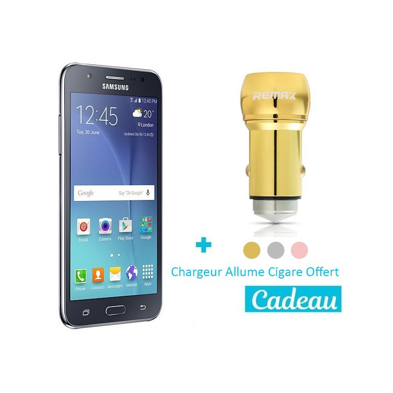 Téléphone Portable Samsung Galaxy J5 2016 / 4G / Double SIM / Noir + SIM Offerte + Chargeur Allume Cigare Offert
