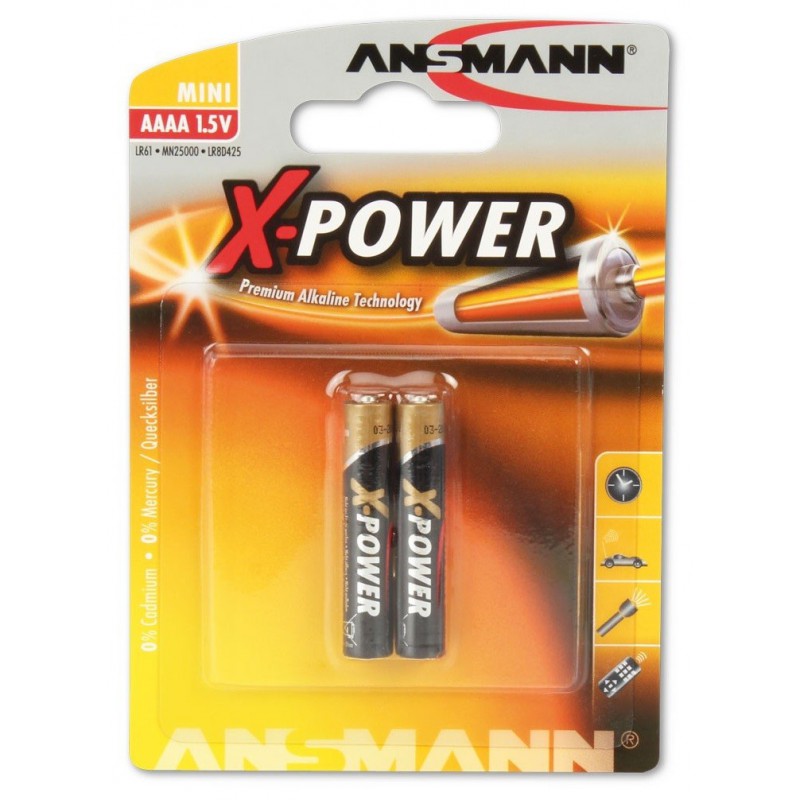 2x Piles Ansmann X-Power Alcaline AAAA / LR8