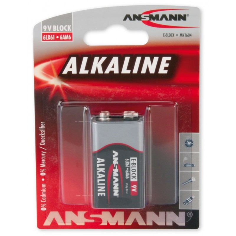Pile Ansmann Alcaline 9V-Block E / 6LR61 / 6LF22 / 9V
