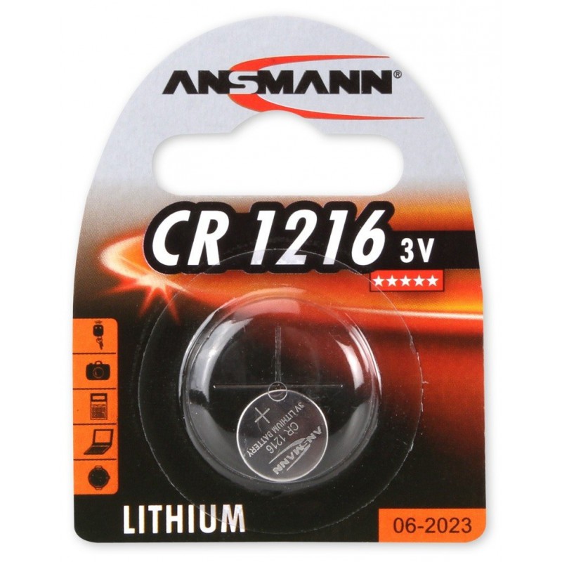 Pile Bouton Ansmann Lithium CR1216 / 3V 24mAh