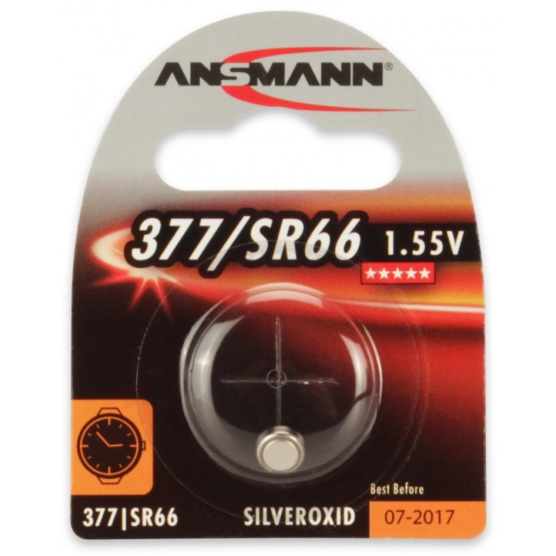 Pile Bouton Ansmann Silveroxide 377/SR66 / 1.55V 19mAh