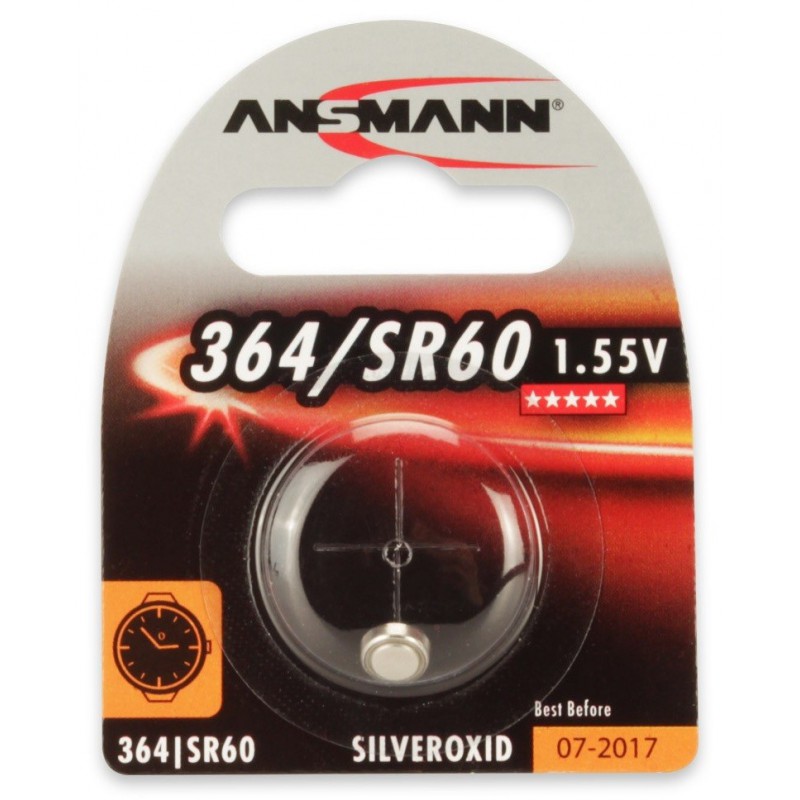 Pile Bouton Ansmann Silveroxide 364/SR60 / 1.55V 12mAh