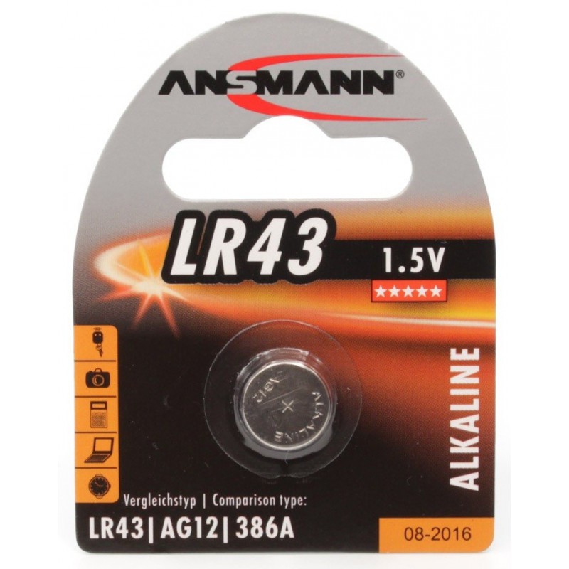 Pile Bouton Ansmann Alcaline LR43 / 1.5V