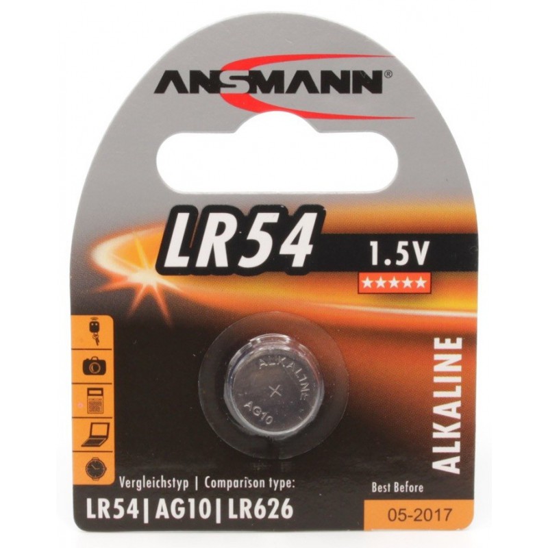 Pile Bouton Ansmann Alcaline LR54 / 1.5V