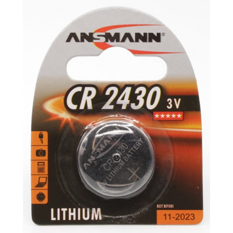 Pile Bouton Ansmann Lithium CR2430 3V 300mAh