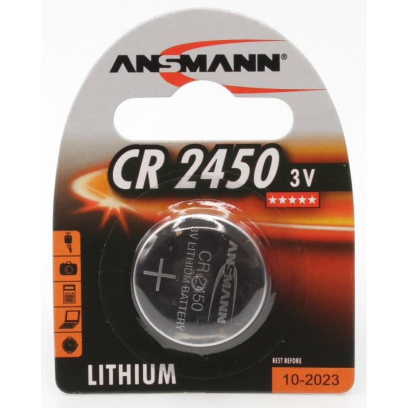 Pile Bouton Ansmann Lithium CR2450 3V 620mAh